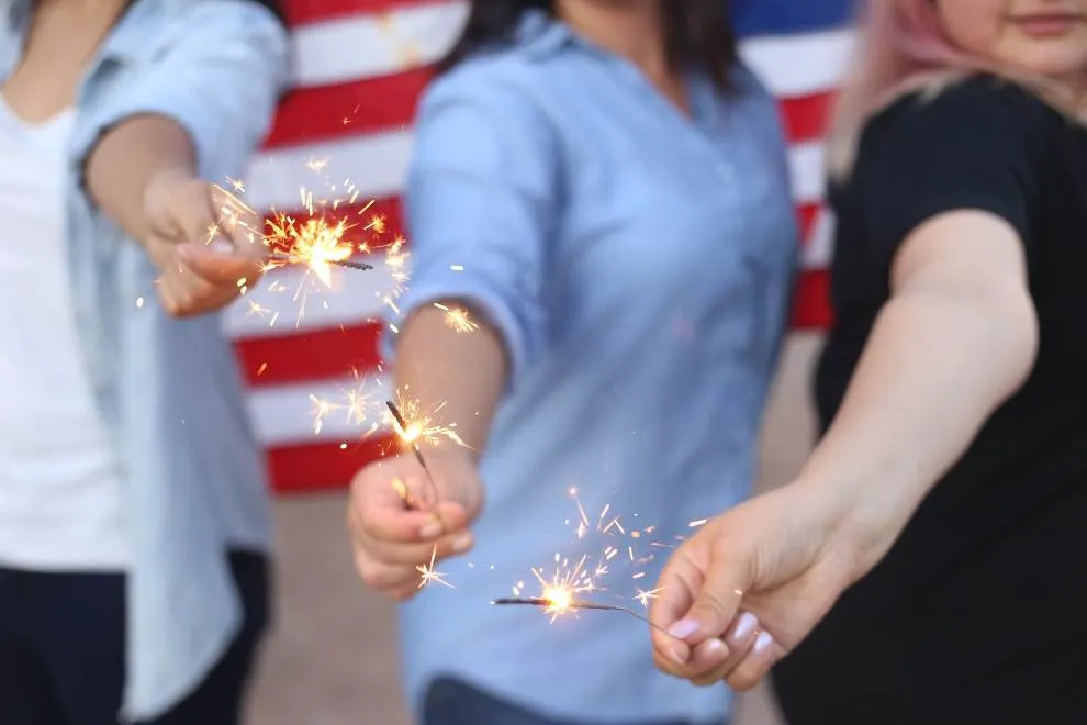picture of people holding sparklers